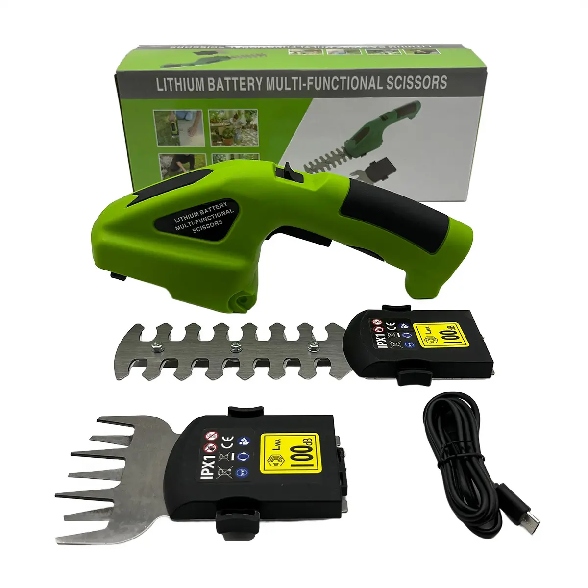 Dual Purpose Rechargeable Pruning and Lawn Mower Lithium-Ion Single Handed Hedge Machine Gardening and Garden Tools