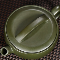 Buatan tangan Yixing Pot teh tanah liat ungu tambang mentah Zisha Hu 200 ml warna hijau Hanwa Hu menyesuaikan Logo