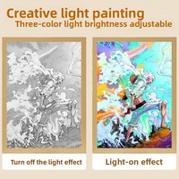 Une Pièce Anime LED Lumière Peinture Ornement Creative Source Lumineuse pour Chambre Chevet TV Cabinet Couple Cadeau