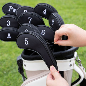Housse de protection pour fers de golf en néoprène noir avec fermeture éclair – Ensemble de housses pour têtes de fers de golf - Product Image 4