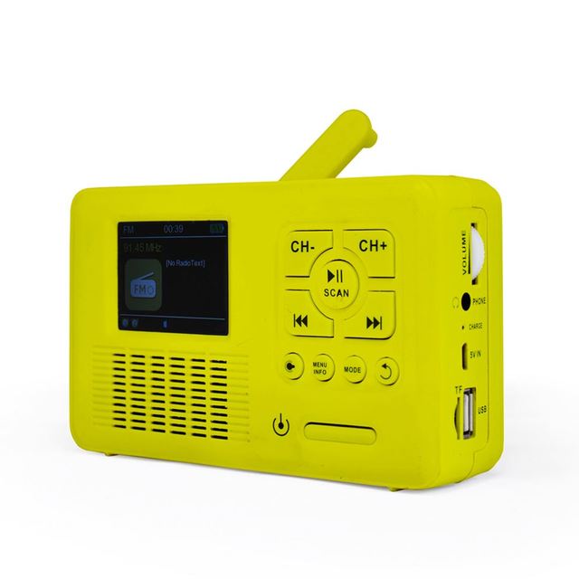 Emergency Solar Hand-Cranked Portable Internet Radio with Digital DAB/FM USB/TF Player Power Bank & Mobile Phone Charger