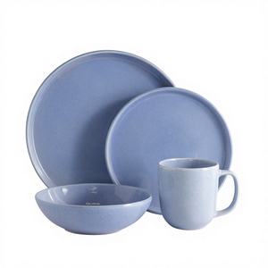 Offre Spéciale 2025 – Service de Table de Luxe en Grès, 16 Pièces, Assiettes Durables Cuites au Four pour Restaurants et Usage Domestique - Product Image 1