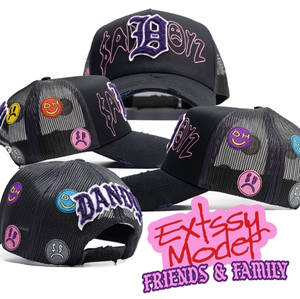 Casquette de baseball en daim à <span class=keywords><strong>6</strong></span> panneaux brodée, qualité G5, avec strass et visière large, modèle Dandi Hats X <span class=keywords><strong>Sad</strong></span> Boyz, vente en gros - Product Image 3
