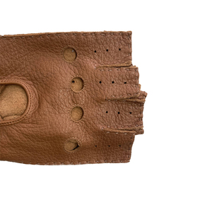 Gants sans doigts en cuir de daim marron pour <span class=keywords><strong>homme</strong></span>, parfaits pour la conduite, la <span class=keywords><strong>moto</strong></span>, les sports de plein air, compatibles avec les écrans tactiles - Product Image 4