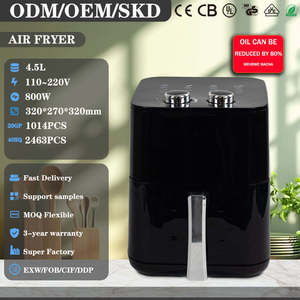 Freidora de Aire Eléctrica Moderna Negra con Cesta de Plástico Extraíble, Perillas de Control Duales, Capacidad de 4L - Product Image 6
