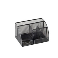 Ensemble de bureau multifonctionnel en maille métallique, organisateur de bureau, porte-crayons, support de rangement pour fournitures de bureau, à plusieurs niveaux, dimensions 22x15x12cm
