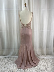 Robe de <span class=keywords><strong>soir</strong></span>ée sirène scintillante en gros directement de l'usine, faite à la main avec des strass et des perles, tenue de <span class=keywords><strong>soir</strong></span>ée formelle - Product Image 2