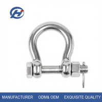 Manille de levage en acier inoxydable avec écrou de sécurité 304/316, quincaillerie de gréement pour la construction maritime et les grues offshore