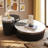 Table basse modulaire en verre de luxe léger au design moderne 2026 pour salon, table d'angle de canapé, mobilier