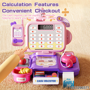 Caisse enregistreuse miniature en plastique pour supermarché, jouet alimentaire miniature fonctionnant sur piles, avec <span class=keywords><strong>scanner</strong></span>, pour magasin de fruits - Product Image 3