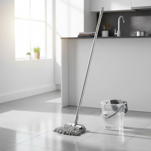 Gizmop 450gr Rectangle Wet <b>Mop</b> Microfibre Fabric <b>Head</b> Self-Wringer Reusable Antibacterial Durable Stainless Steel Pole - Product Image 3