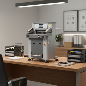 Cortadora de Papel Eléctrica Hidráulica, Ancho de Corte de 20.2 Pulgadas, Grosor de Corte de 3.1 Pulgadas, Ruedas, Infrarrojos, Uso Escolar y de Oficina - Product Image 2