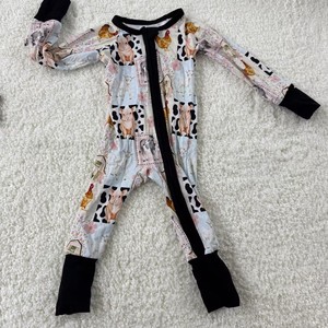 Bộ đồ ngủ liền thân in họa tiết phương Tây cho trẻ em, quần áo trẻ em, đồ ngủ bằng tre tùy chỉnh, đồ ngủ có khóa kéo bằng tre, đồ ngủ cho trẻ em, đồ ngủ tùy chỉnh - Product Image 5