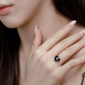 Bague de mariage pour femme Dylam, style métallique, forme cœur personnalisée, argent S925 plaqué rhodium, bijoux - Product Image 5