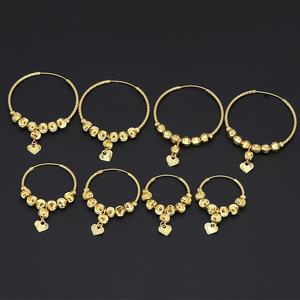 Pendientes de Aro Modernos Unisex JXX, Joyería de Latón Chapado en Oro, Diseño de Corazón con Cuentas, para Fiesta - Product Image 1