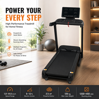 Caminadora K-FIT GSTH-5210 con Inclinación Automática de 20 Niveles, 20 km/h, Motor de 4.5 HP, 24 Programas, Música por Bluetooth, Carga Inalámbrica, Gimnasio en Casa