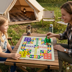 Jeu d'échecs de voyage portable 2 en 1, plateau en tissu double face, jeu de société en bois <span class=keywords><strong>Ludo</strong></span> et pièces d'échecs en plastique, plateau pliable avec sac - Product Image 6
