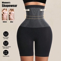 Shorty gainant sans couture taille haute pour femme, effet ventre plat et rehaussement des fesses