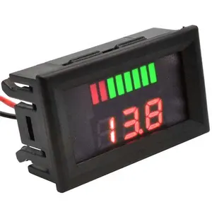 Electric Vehicle Fuel Gauge Battery Lithium Battery Fuel Gauge 12V 24V 36V 48V 60V 72V Dual Red Display Fuel Voltmeter