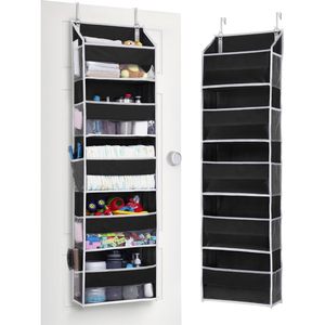 Over The Door Organizer 5 Shelf Hanging <b>Storage</b> With 10 Side Pockets For Baby Products <b>Shoes</b> And Clothing Black - Product Image 1