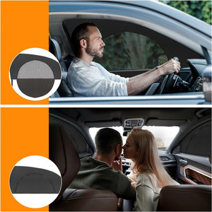 ม่านบังแดดข้างรถยนต์แบบซิป ผ้าสแปนเด็กซ์ ป้องกันแสงแดด สำหรับประตูรถยนต์ ดีไซน์ตาข่ายระบายอากาศ - Product Image 3