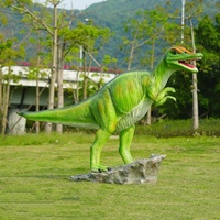 Escultura de Dinosaurio Prehistórico de Fibra de Vidrio Realista a Tamaño Real, Pintada a Medida, Resistente al Agua, para Museo de Ciencias o Turismo