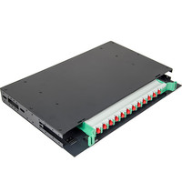 12-Port FC Single-Mode Fully Loaded ODF Fiber Optic Distribution Frame 19-Inch Rack-Mount Black Slide-Out Fusion Splice Tray