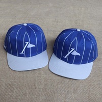 Op maat gemaakte geborduurde logo 6-delige gestreepte tweekleurige flat brim pet van katoen, verstelbare sport snapback caps groothandel voor heren en dames