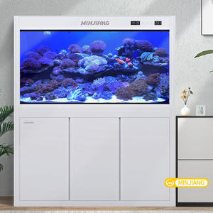 <span class=keywords><strong>Aquarium</strong></span> en verre haut de gamme avec meuble de rangement, <span class=keywords><strong>éclairage</strong></span> LED et système de cascade silencieux pour salon - Product Image 2
