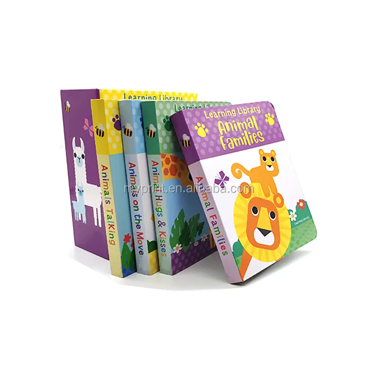 Libro de tablero para niños, diseño personalizado colorido, aprendizaje de inglés, para los más pequeños (4 <span class=keywords><strong>libros</strong></span> por juego)