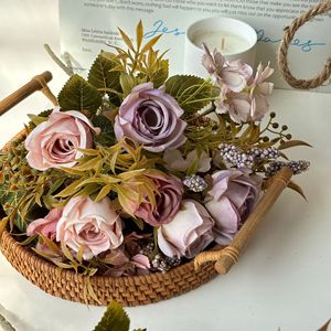 Ramo de Rosas Artificiales Baihuabang, Flores de Seda y Plástico Hechas a Mano, Estilo Nórdico, Decoración para el Hogar y Bodas, Temporada de Otoño - Product Image 3