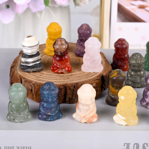 Bán buôn chữa bệnh tự nhiên đá mini pha lê Phật chạm khắc để chữa bệnh - Product Image 5