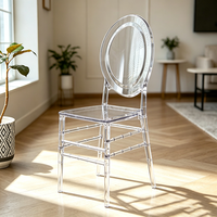 Chaise en acrylique transparente empilable pour usage commercial et domestique, chaise en acrylique cristal pour banquet, décoration de réception d'hôtel