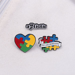 Rompecabezas colorido autista, alfileres esmaltados, mochila, broches para ropa, autismo, conciencia psicológica sobre la salud, insignia de solapa para amigos - Product Image 4