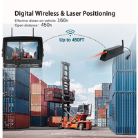 Moniteur sans fil 7 pouces + caméra laser avec positionnement laser infrarouge pour chariot élévateur, système sans fil numérique 1080P 2,4 GHz