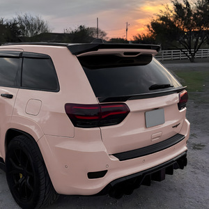 Jeep Grand Cherokee SRT 2012-2021 Rear Spoiler Piano <b>Black</b> Carbon Fiber Texture ABS Wing Shaped <b>Trunk</b> Deck - Product Image 4
