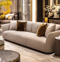 Ensemble de canapés de luxe moderne de style européen pour salon, en velours gris, avec fonction inclinable et pieds en métal, pour coin.