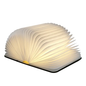 Lampe de lecture pliable en bois rechargeable par USB, lumière LED intelligente pour la lecture, décoration de bureau à domicile, lampe de nuit pour cadeau créatif - Product Image 1