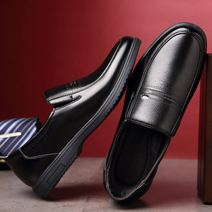 Chaussures en cuir décontractées pour hommes, marron, à enfiler, pour le bureau et les occasions habillées, pour jeunes de 18 à 40 ans - Product Image 2