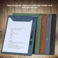 Classeur presse-papiers magnétique A4/A5 avec porte-stylo Notes de réunion et bloc-notes Rangement de documents et porte-menu