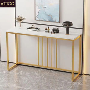 Petit couloir élégant en métal Table <span class=keywords><strong>console</strong></span> en pierre dorée Mobilier de salon moderne pour centre de commande <span class=keywords><strong>Entrée</strong></span> minimaliste - Product Image 2