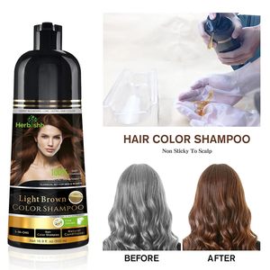 Herbishh Shampoo Colorante 3-in-1 da 500ml, Tinta Magica <span class=keywords><strong>per</strong></span> <span class=keywords><strong>Capelli</strong></span> Grigi, Colore Duraturo in Minuti, Crema Marrone Scuro Senza Ammoniaca <span class=keywords><strong>per</strong></span> Uso Domestico - Product Image 4
