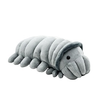 Boneka ulat abu-abu lucu boneka kreatif tas hadiah mesin cakar dekorasi rumah diisi dengan katun PP dan bahan mewah