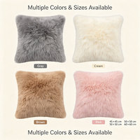 Housse de coussin en peau de mouton australienne, longue laine, fourrure moelleuse, housse de coussin décorative douce et luxueuse pour canapé, chambre à coucher
