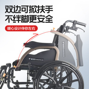 Manual Wheelchair Aluminum Alloy Lightweight Foldable With Adjustable <b>Footrest</b> For Elderly Hospital Use - Product Image 3