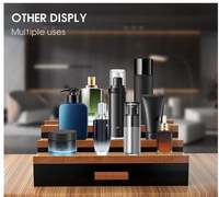 Organisateur de Cologne en Bois pour Hommes, Présentoir à Cologne sur 3 Niveaux avec Tiroir de Rangement, Organisation de Parfums
