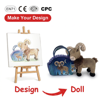 Boneka Hewan Isi Kapas Lembut Custom, Boneka Plush Bordir, Hadiah Ulang Tahun Anak, Personalisasi, Tanpa Isian