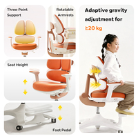 Chaise d'apprentissage ergonomique pour enfants avec accoudoirs rotatifs et hauteur de siège réglable avec base robuste pour chambre d'enfant