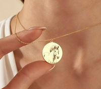 Collier pendentif cheval en acier inoxydable, étanche, plaqué or 18 carats, bijoux de mode, cadeau pour femme