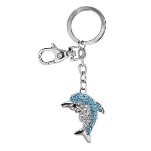 Portachiavi in peluche a forma di delfino azzurro senza scatola - Product Image 1